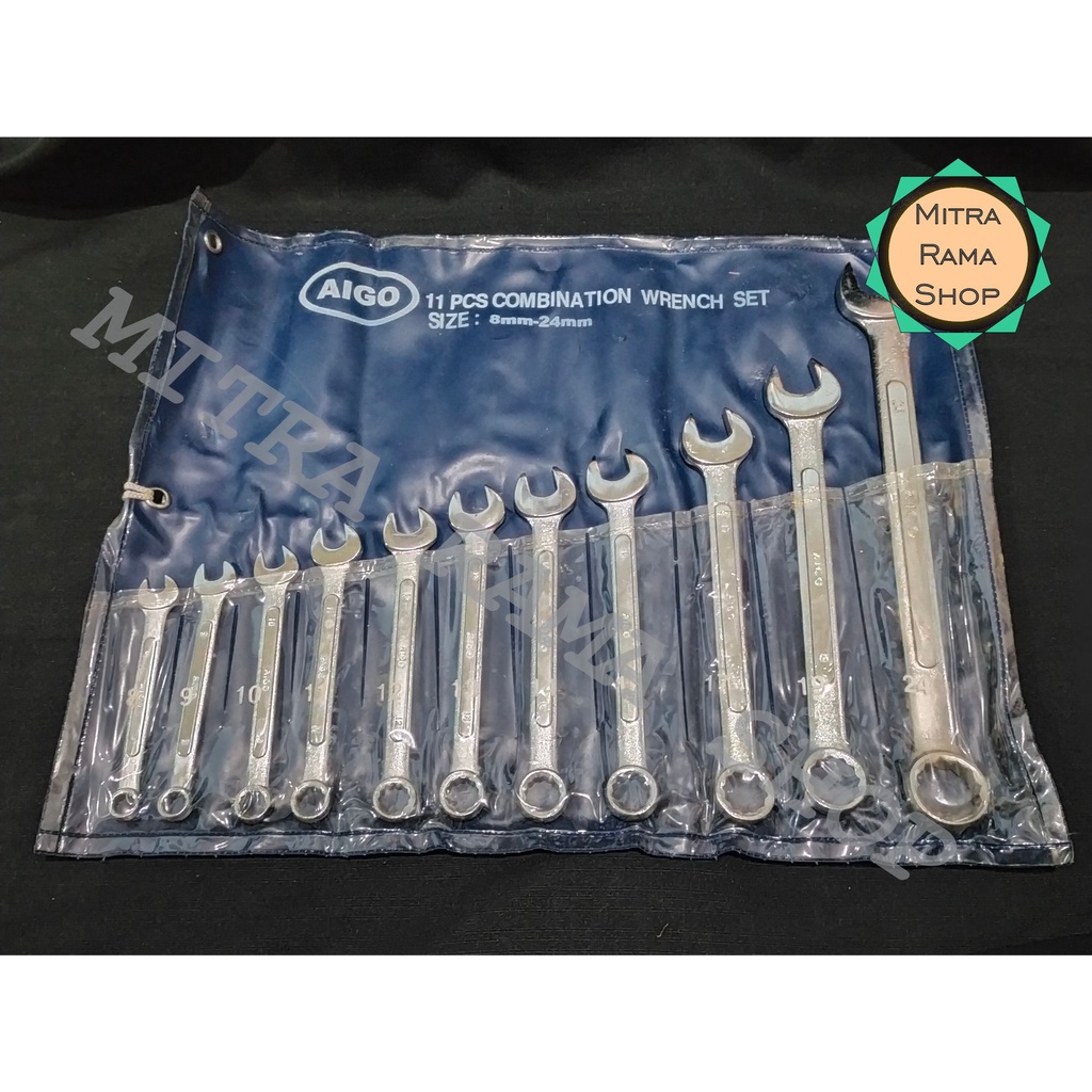 Kunci Ring Pas Set 8-24 mm 11 pcs AIGO
