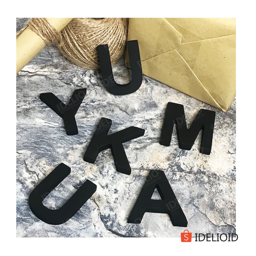 Alphabet Huruf Dekorasi Dinding / Pintu DIY Signage Letter - Harga untuk 1PC