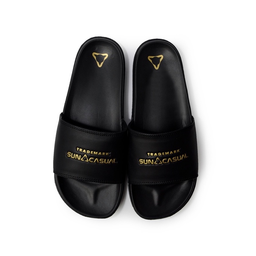Sun Casual Original - Proto Black / Gold | Slippers Slide | Sandal Pria