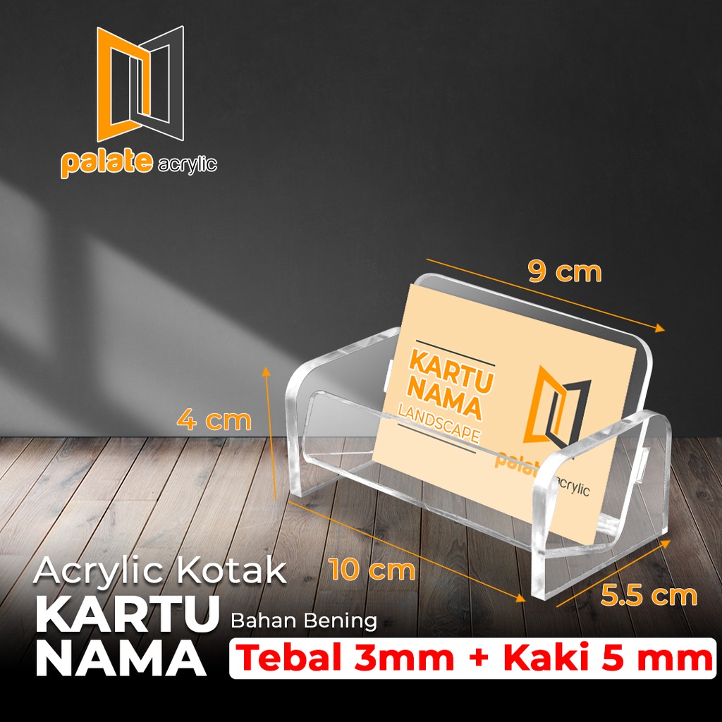 

ACRYLIC / AKRILIK KOTAK KARTU NAMA MEJA / STAND KARTU NAMA MODEL KD