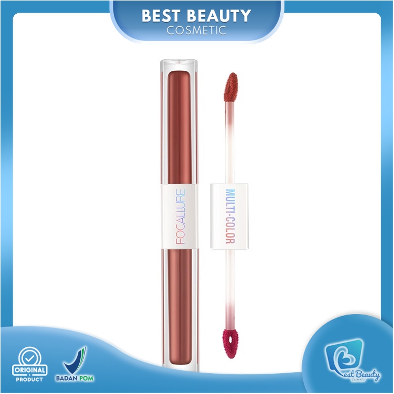 ★ BB ★  FOCALLURE 2 In 1 Liquid Lipstick Matte Dual Stick | Focallure Multicolor 2in1 Lipstick &amp; Gloss - FA 327