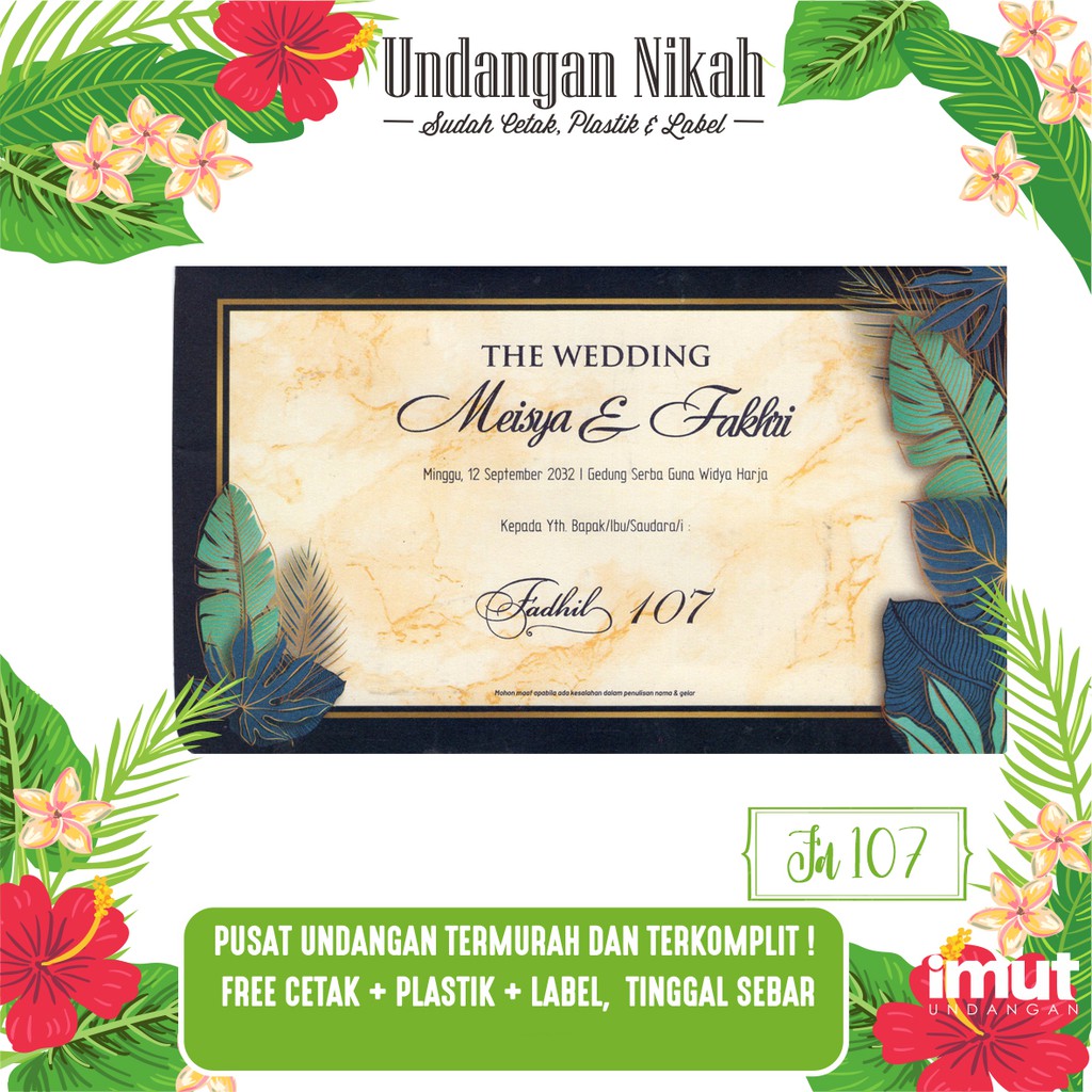 Blangko Undangan Pernikahan Murah Fadhil 107