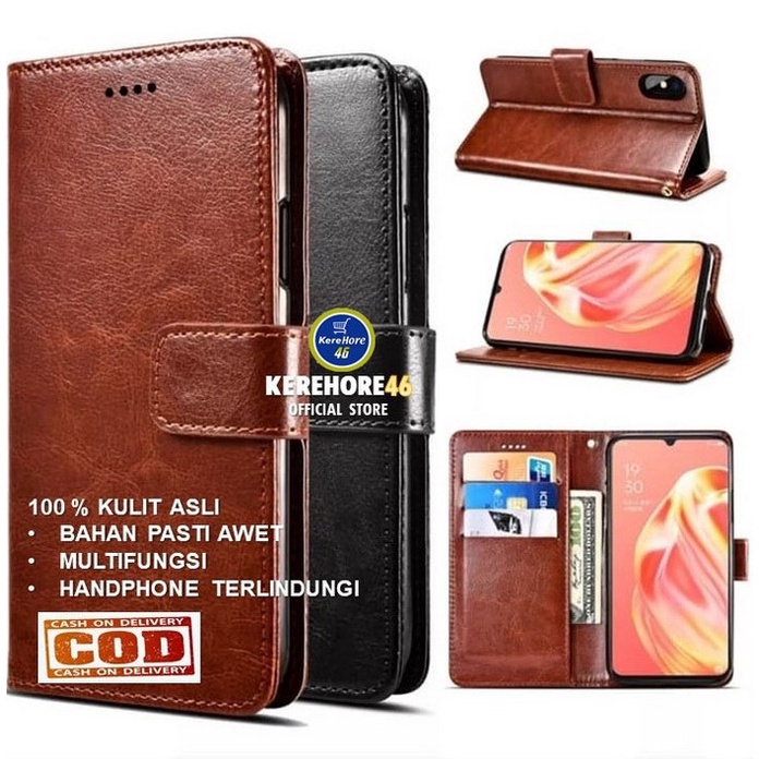 CASING SAMSUNG A72 / A02 / A03 / A02s / A03s FLIP WALLET LEATHER CASE DOMPET KULIT ASLI