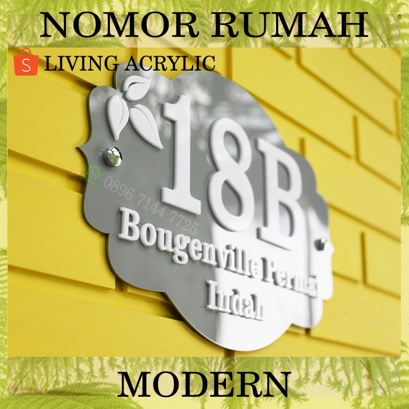 Nomor Rumah Minimalis Glossy