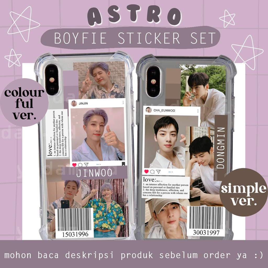 DIY STICKER CASE, STICKER AESTHETIC STIKER KPOP ANTI AIR ASTRO BOYFIE BOYFRIEND STICKER SET