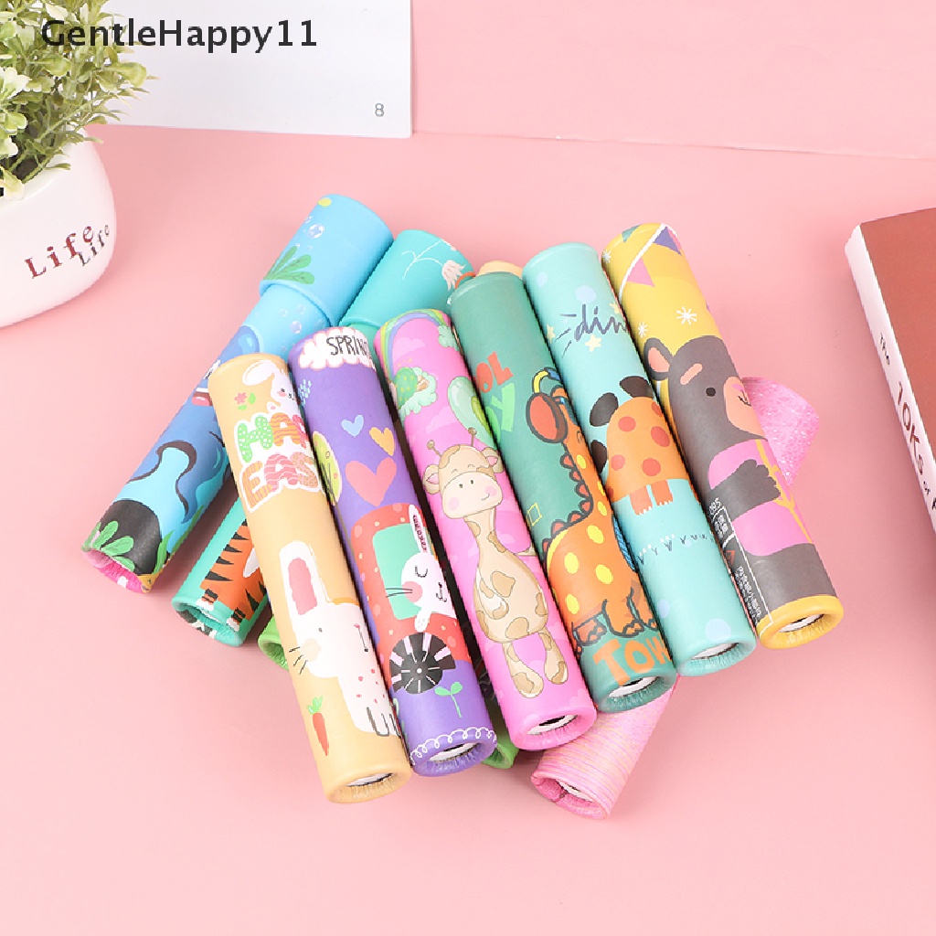 Gentlehappy 1Pc Mainan Edukasi Kaleidoskop Putar Motif Kartun Untuk Anak