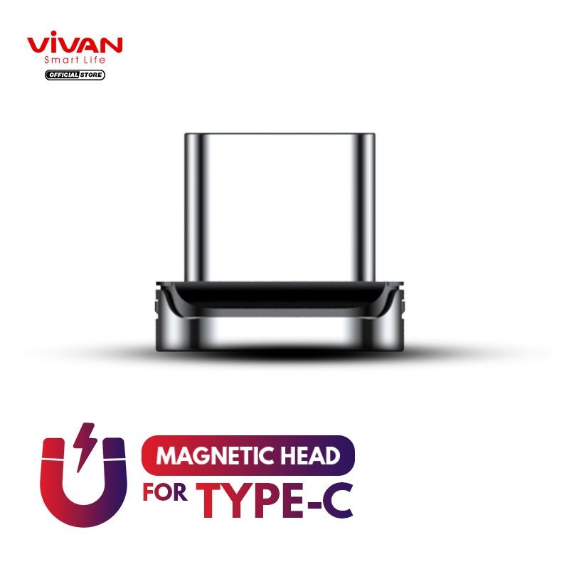 VIVAN Kepala Magnetic Head Micro USB , iPhone , Type C , Untuk Kabel Magnet