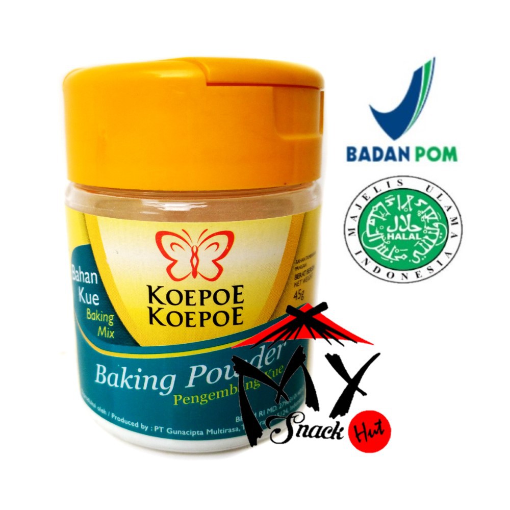 

KOEPOE BAKING POWDER 45GR - KUPU BAKING POWDER - PENGEMBANG KUE BOLU NATRIUM BIKARBONAT HALAL MUI