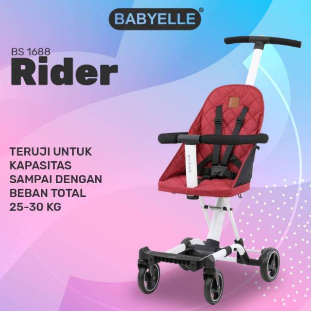 Makassar - Stroller Babyelle Rider Convertible Baby Elle 1688 Board Cabin Size Rider LT 1689
