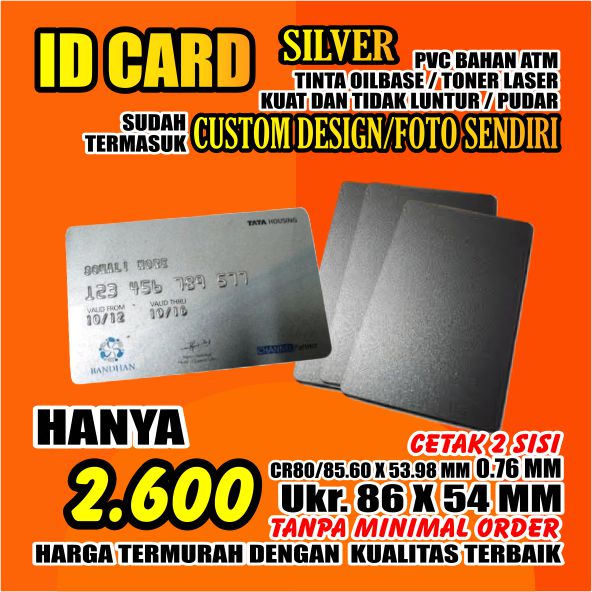 

ID Card Kartu Identitas Member Anggota Karyawan Parkir Siswa - SILVER