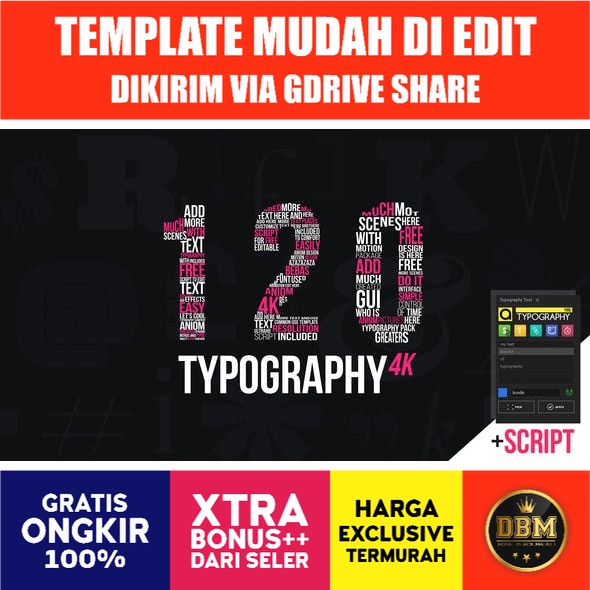 Kinetic Typography 4k Package Typography Tool - After Effects Project Files