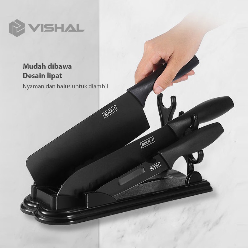 VISHAL 7 IN 1 PISAU SET TALENAN / Pisau Dapur Set Potong Daging Dan Buah/Pisau Dapur Set VS-1821