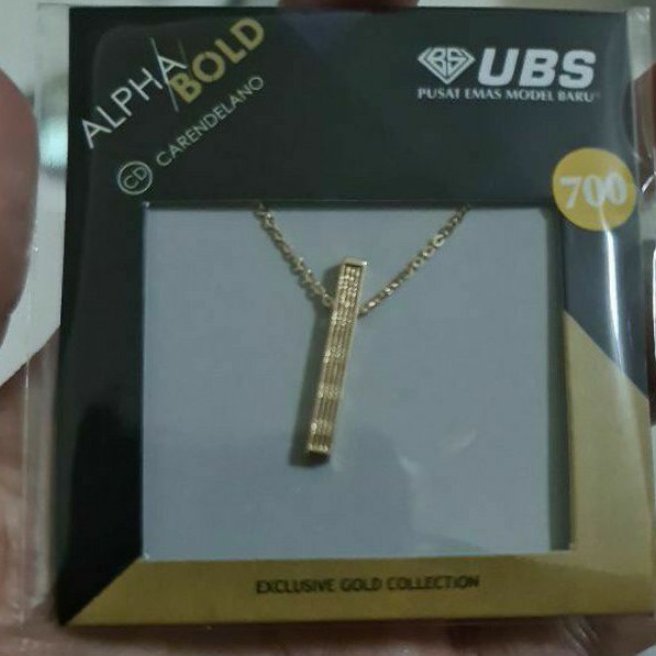 Kalung alpha bold huruf I kadar 700 UBS