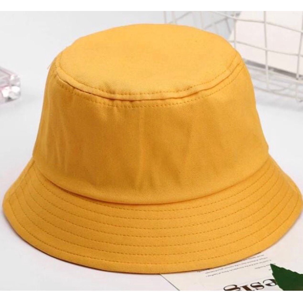 termurah Topi bucket polos bolak balik 2 warna / topi bucket hat premium custom bordir