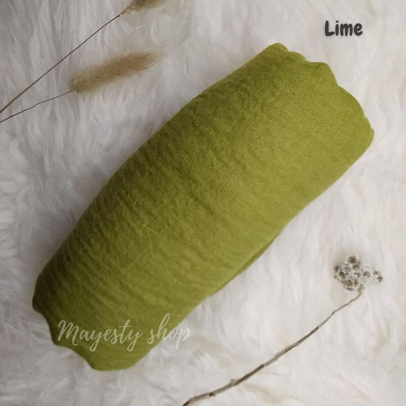 Pashmina Crinckle | Pashmina Shawl | Pashmina Arab | Pashmina Negro Part 2-hijau lime