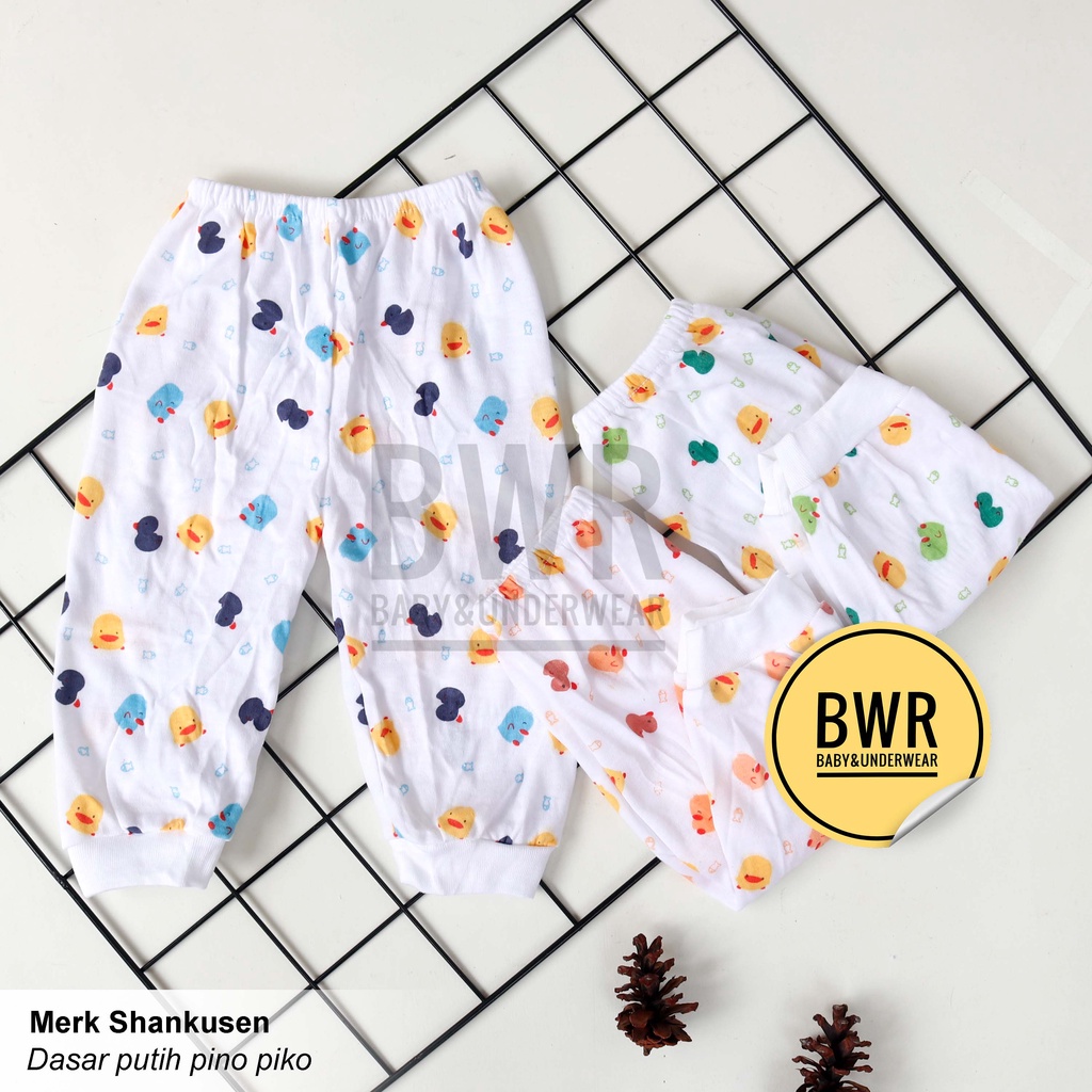 [ 3 Pc ] Celana PANJANG SHANKUSEN Buka Kaki | Celana Bayi NewBorn Motif Pino Piko - Bwr IX