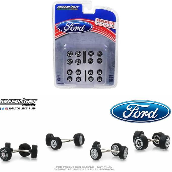 PROMO Greenlight 1/64 Ford Wheel Tire Pack 16 Tires (4Set)