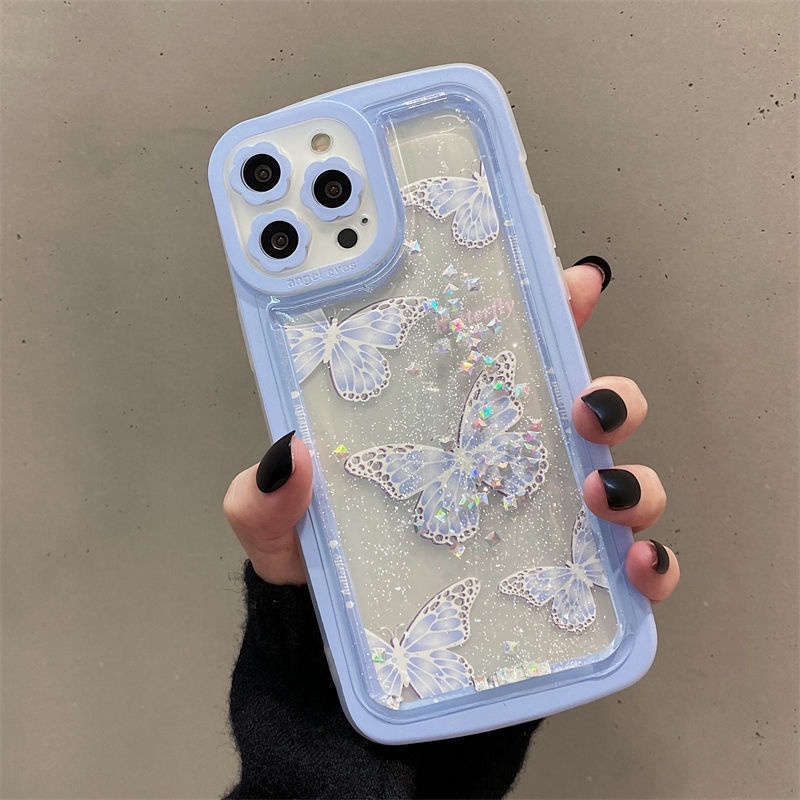 Soft Case Silikon Motif Kupu-Kupu Fantasi Untuk iPhone 12 13 11 Pro Max X Xs Max Xr hnrd