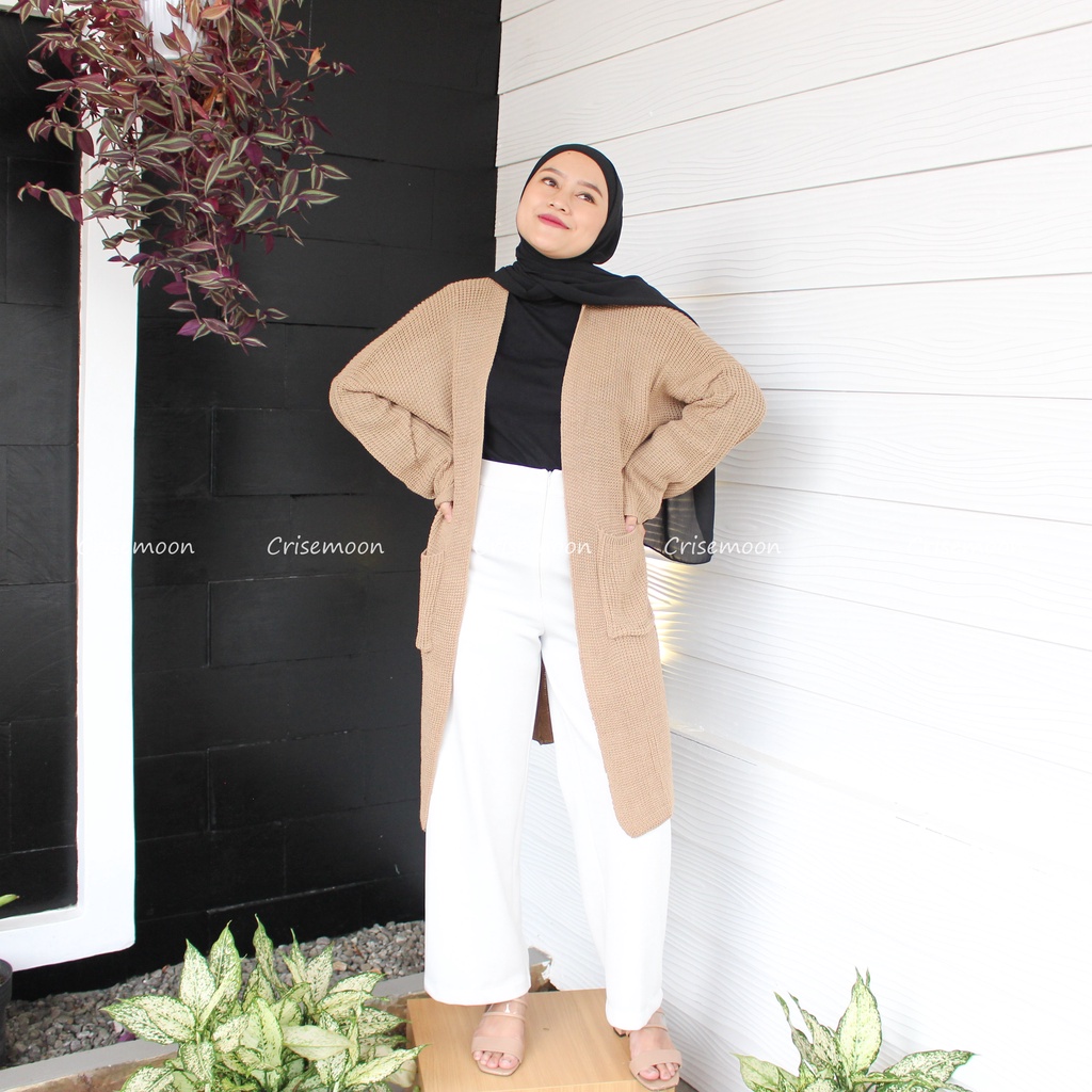 Long cardigan rajut oversize / cardigan Rajut panjang / Cardigan Rajut Longcardy Oversize Tebal-5