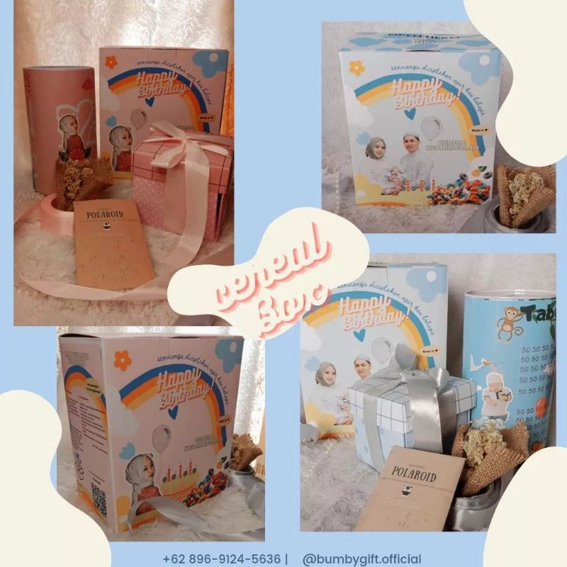 

KADO ULTAH CEREAL BOX LENGKAP DENGAN ISI | TABUNGAN TARGET |EXPLOSION BOX MINI | POLAROID
