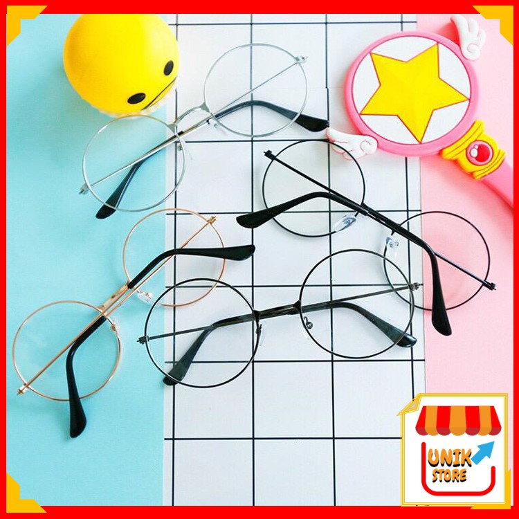 UNIK - F309 Kacamata Bulat Fashion Wanita / Kacamata Style Korea / Kacamata Bingkai Bulat