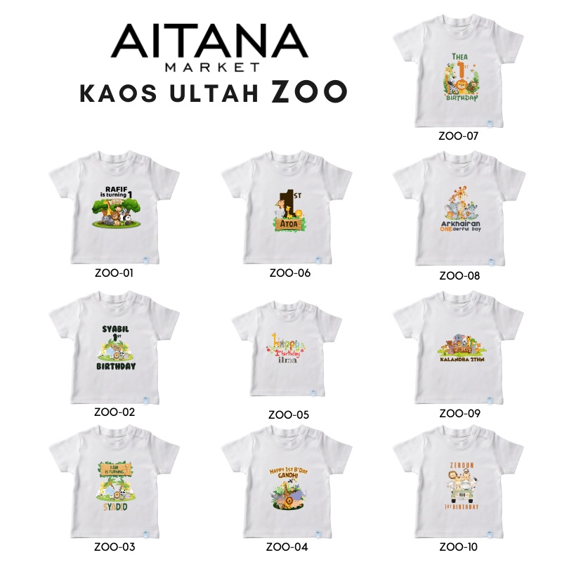 Baju Kaos Custom ULANG TAHUN ZOO Bahan Cotton Combed 30S