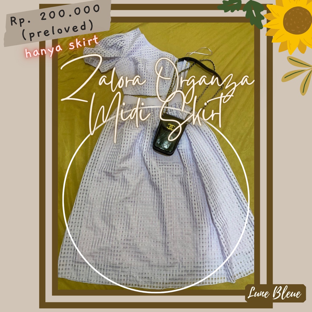 Preloved Rok Zalora Occasion Organza Midi Skirt