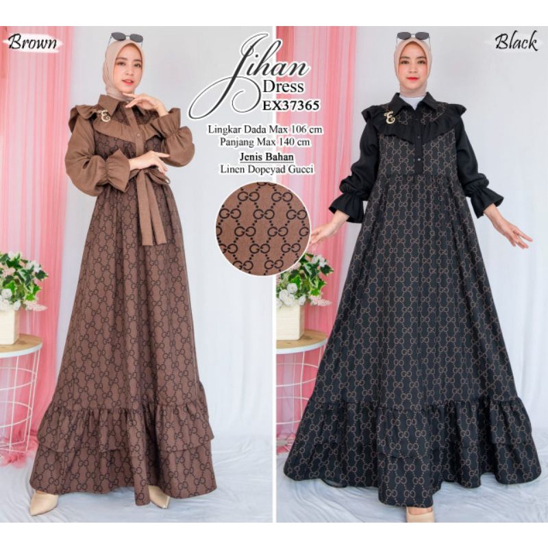 EXTU gamis dress gucong allena original linen busui