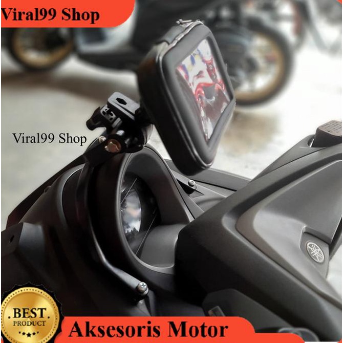 Paket Holder HP Pegangan HP Tempat HP waterproof Motor Nmax viral99 Juara