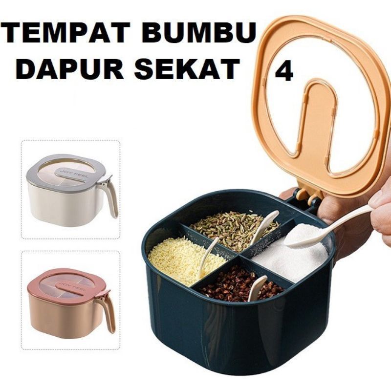 Kotak Bumbu 4 in 1 Tempat Bumbu Dapur 4 Sekat 4in1 Wadah Bumbu