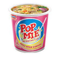 POP MIE Varian Kuah ( Rasa Ayam, Baso, Kari, Soto, Ayam Bawang, Pedes Dower ) Uk 75gr