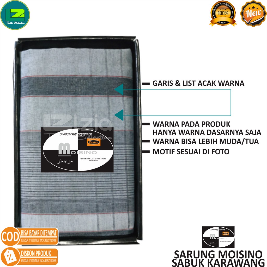 SARUNG DEWASA BAHAN KATUN MOISINO MOTIF KARAWANG