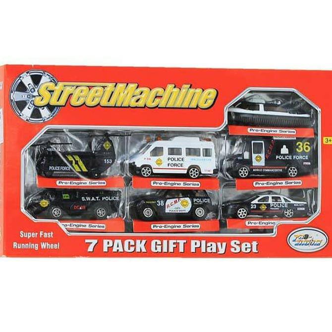 Promo  Terbaru  Mainan Anak Mobil Diecast Street Machine Police 7 Pcs PT-2011