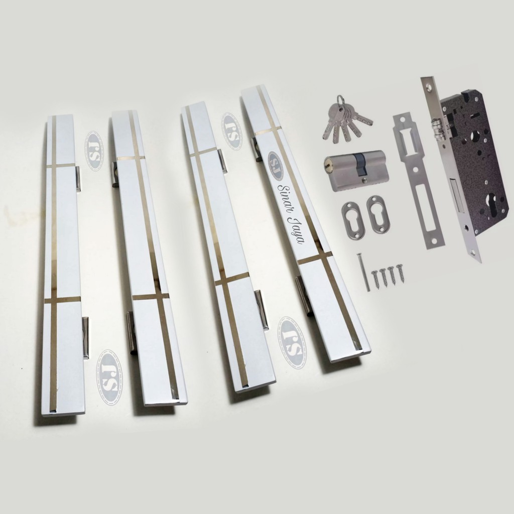 satu set gagang pintu rumah 35cm / 45cm minimalis handle tarikan pegangan pintu stainless termurah