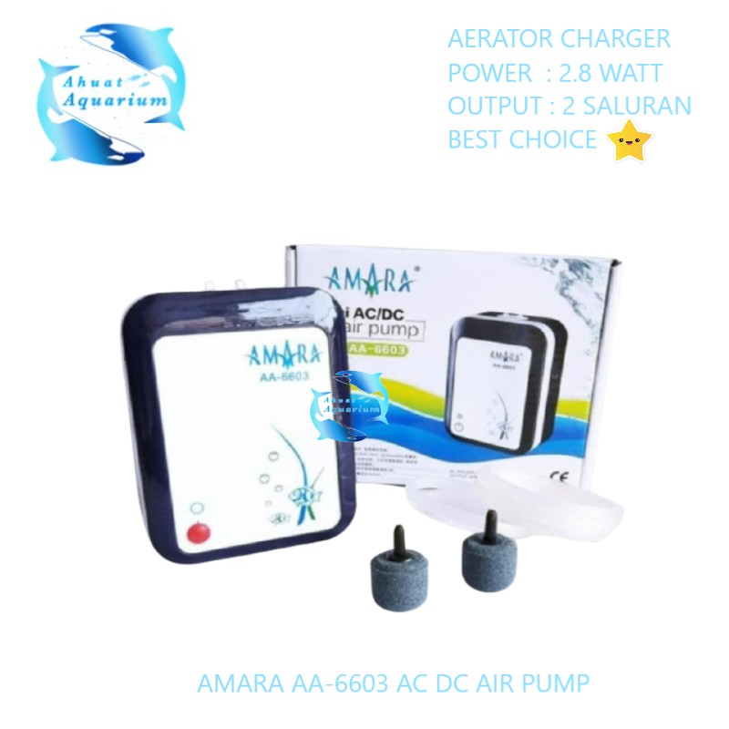 MESIN AERATOR AC DC | AERATOR GELEMBUNG UDARA | AIR PUMP AMARA AA 6603 | AERATOR AC DC AQUARIUM