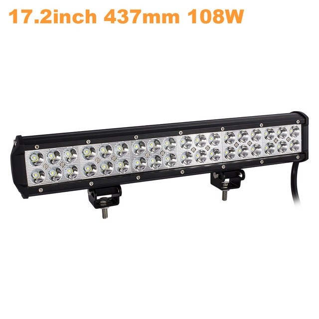 Lampu LED Spot Lightbar Mobil Truck ATV SUV 4WD 17.2 Inch 108W - Black