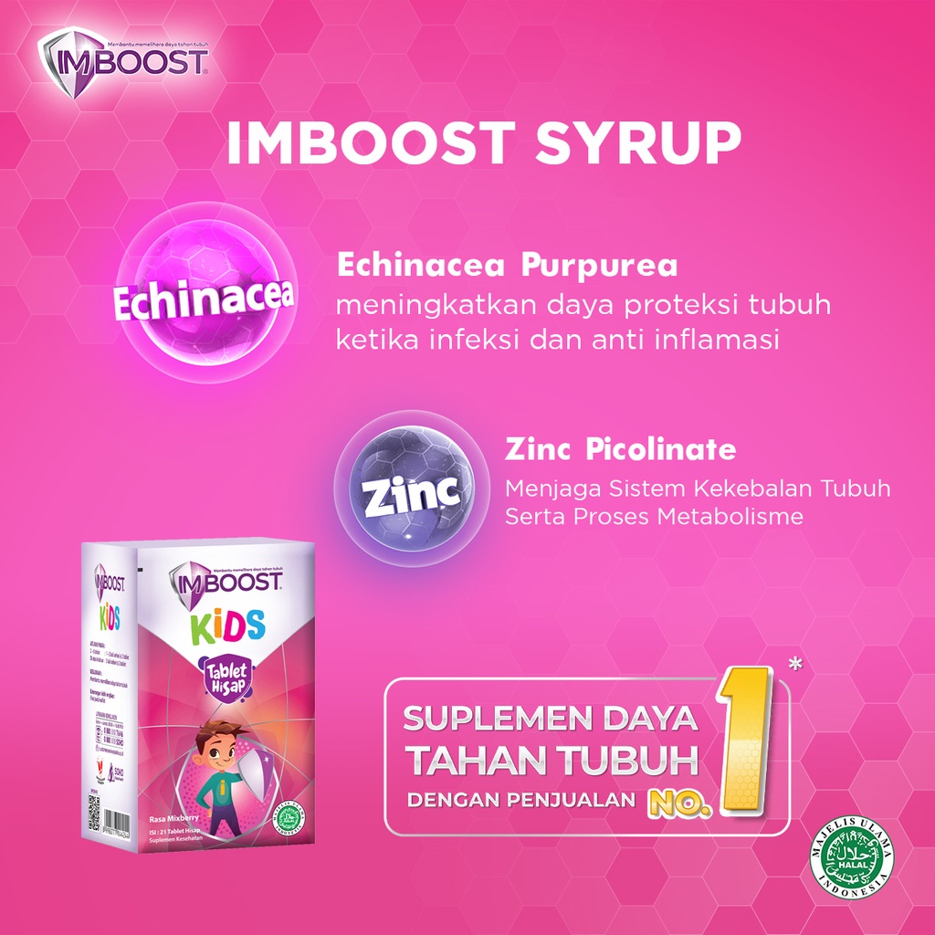 Imboost Kids Tablet Hisap Suplemen Daya Tahan Tubuh Anak @21 Tablet