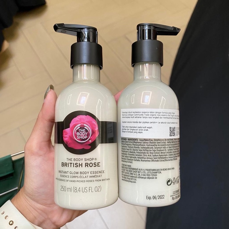 Body Lotion Glowing British Rose Instant Glow Body Essence Moisturizer ORIGINAL THE BODY SHOP