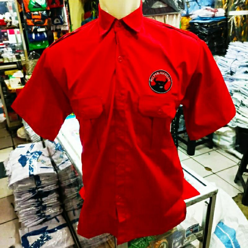 baju partai PDI perjuangan lengan pendek
