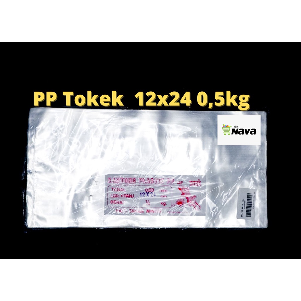 Kantong Plastik Bening PP Cap Toke 12x24 cm 0,5 kg Tebal 0.03 mm