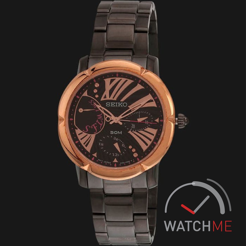 Jam Tangan Seiko 5 SNT882 Automatic Black Dial Woman 50m Black Stainless Steel Original Bergaransi