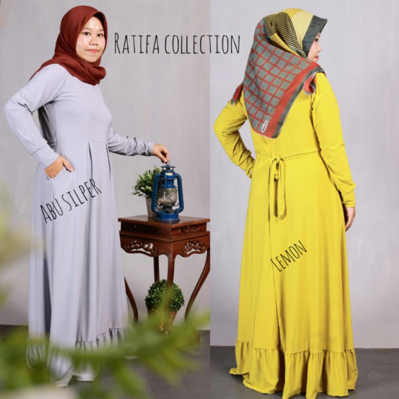 Gamis Jersey/Kerut Bawah All Size Fit to XL/By&quot;Ratifa collection&quot;