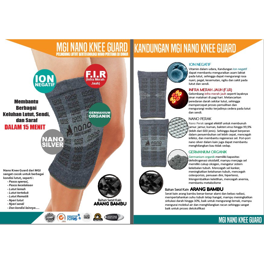 MGI NANO KNEE GUARD ATAU DEKER LUTUT  "BIASAKAN BACA DESKRIPSI"