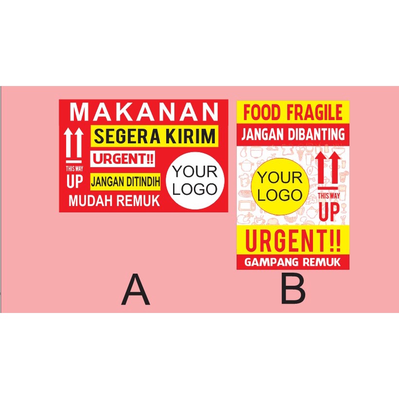 

sticker fragile makanan custom