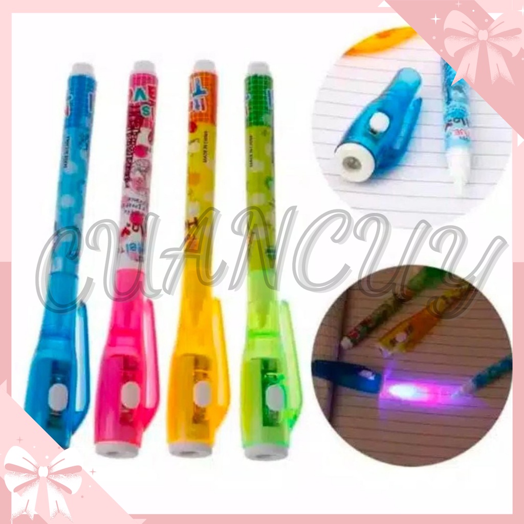 

Cuancuy - Pulpen Senter Bolpoint Senter Pulpen Contek Pulpen Rahasia Spidol Sinar UV Pulpen Nyontek Invisible Spidol Tinta Rahasia + Senter Sinar UV Perlengkapan Sekolah Buku Tulis Alat Tulis Kantor Spidol Papan Tulis Pulpen Gel Isi Ulang Pen Termurah COD