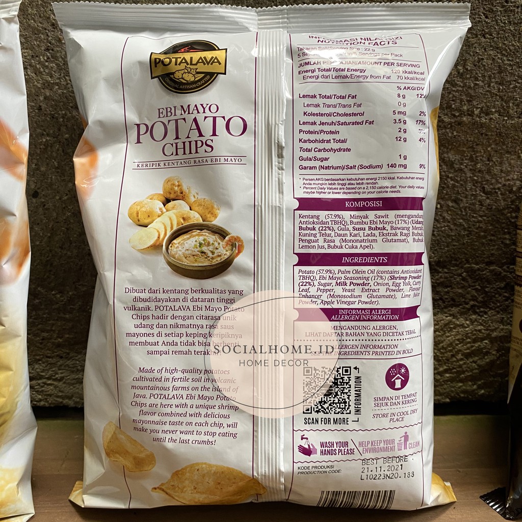 Potalava Ebi Mayo Chocolate Potato Chips Keripik Kentang Halal Shopee Indonesia