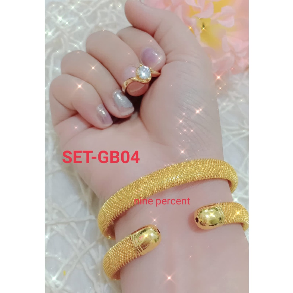 BARU, SET GELANG BANGLE DAN CINCIN/SET PERHIASAN FASHION/PERHIASAN DEWASA