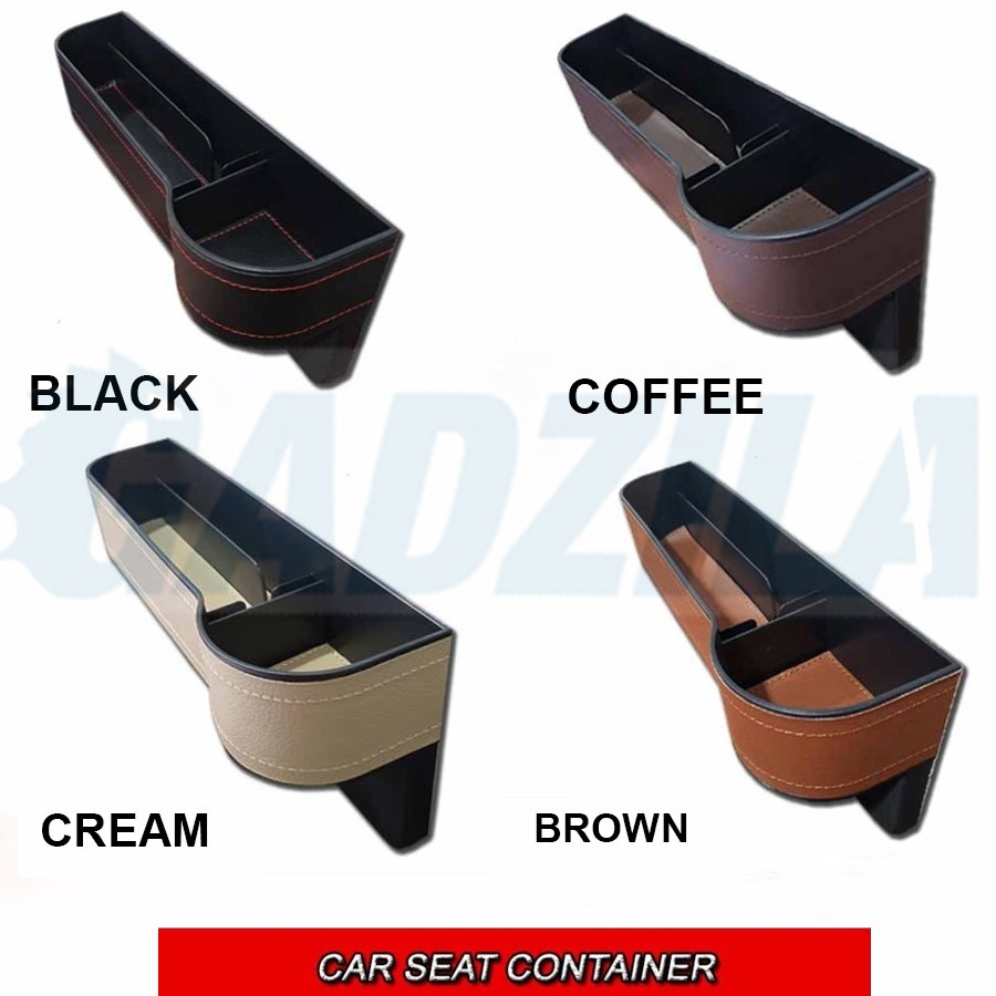 Car Seat Organizer Leather Storage Box Tempat Penyimpanan Hp Botol Mobil di Kursi Depan