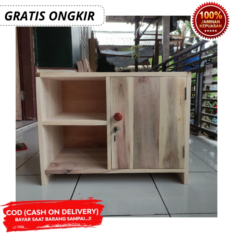 lemari serbaguna minimalis rak susun pintu kunci ukuran 55x30x40cm