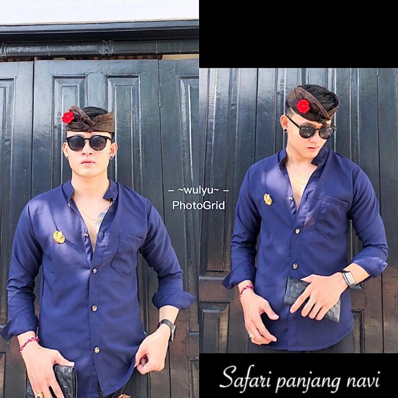 Baju Semi Safari Pria Lengan Panjang